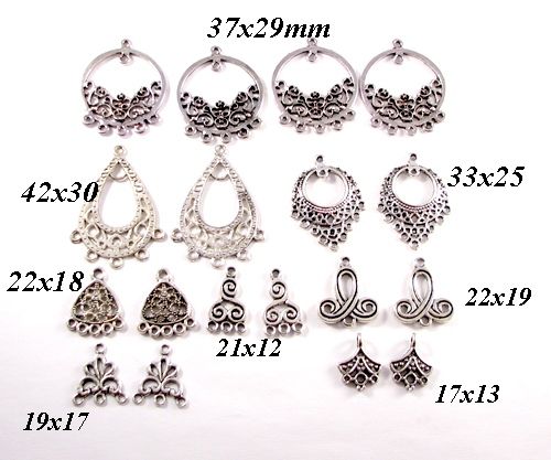 3275 - 18buc Mix chandelier argintiu invechit