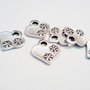 Charm zamac placat argint antichizat inima 17x17mm