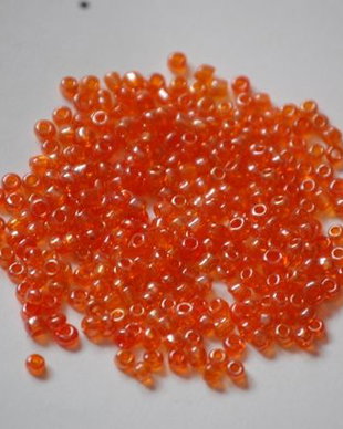 LMN209 - (50g) margele nisip portocaliu 2 mm