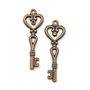 Pandantiv cheie, finisaj cupru antichizat, 41x14 mm (cod 11-201)