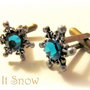 LET IT SNOW -BUTONI unisex SWAROVSKI TURQUOISE