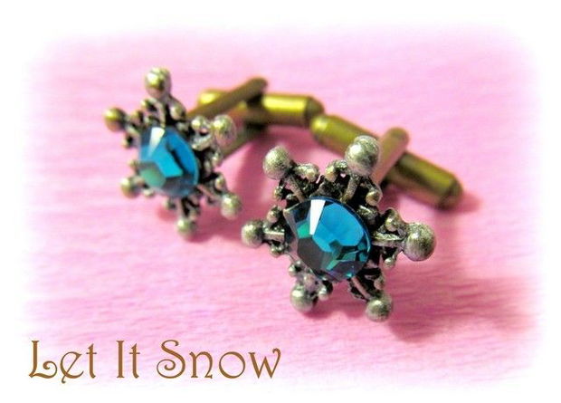 LET IT SNOW -BUTONI unisex SWAROVSKI TURQUOISE