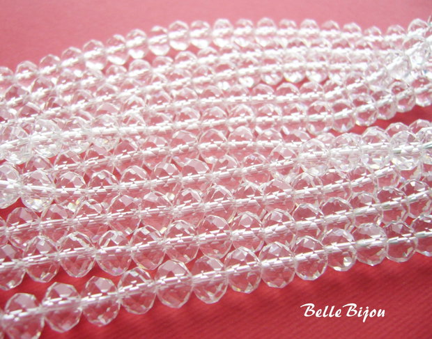 (10 b) Cristale fatetate din sticla cristal clear aprox 8x6.5-7 mm