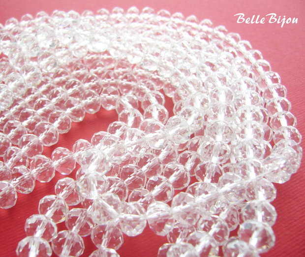 (10 b) Cristale fatetate din sticla cristal clear aprox 8x6.5-7 mm