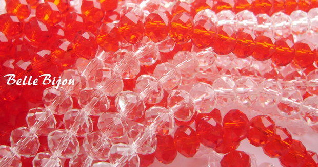(10 b) Cristale fatetate din sticla rosu intens aprox 8x6.5-7 mm