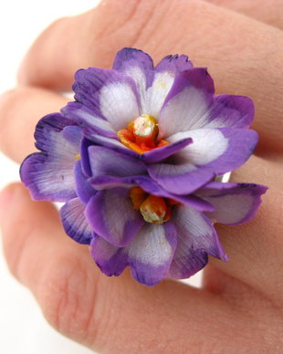 Inel Primule Violet - Inel reglabil