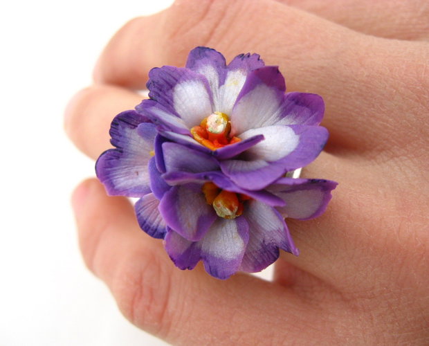 Inel Primule Violet - Inel reglabil