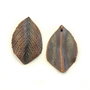 Pandantiv frunza, finisaj cupru antichizat, 32x21 mm (cod 11-207)