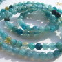 (10 b) Agate fatetate bleu - vert aprox 4 mm