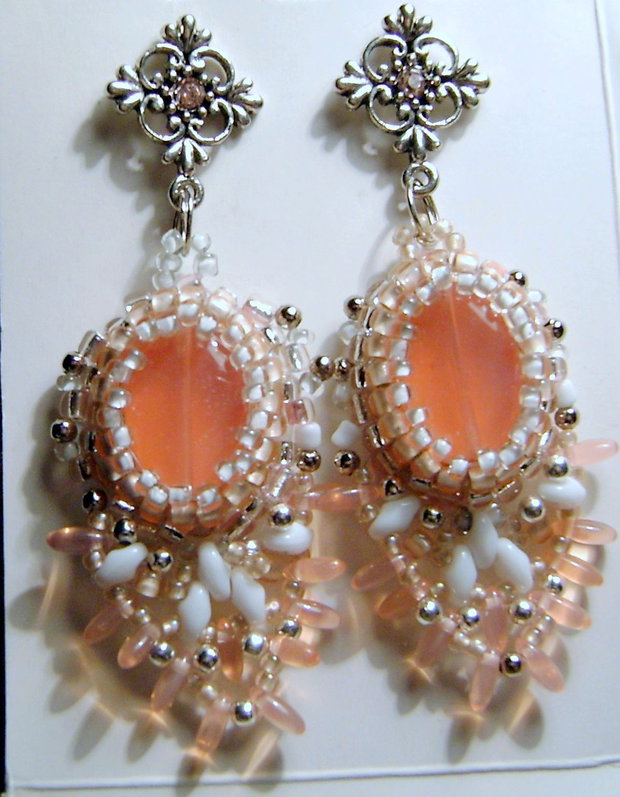 White superduo- frosted Rosaline-pink oppalit