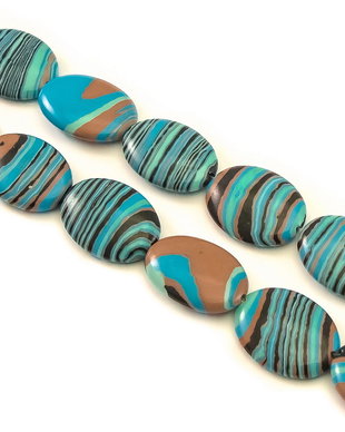 Turcoaz compozit, oval 17,5x12,5 mm (cod 1-467)