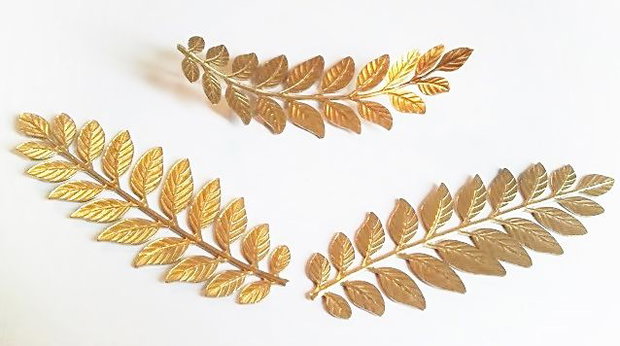 1b Element decorativ raw brass 90x30mm (BZLAK 53)