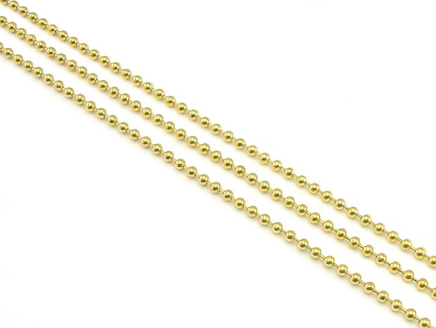Lant otel, finisaj auriu, cu bile de 2,4 mm (cod 16-12)