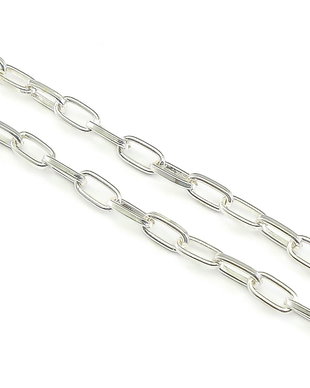 Lant otel placat cu argint, zale 9x5 mm (cod 16-15)