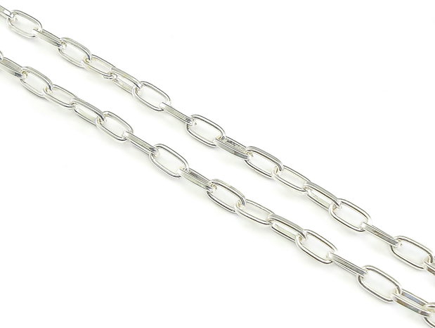 Lant otel placat cu argint, zale 9x5 mm (cod 16-15)