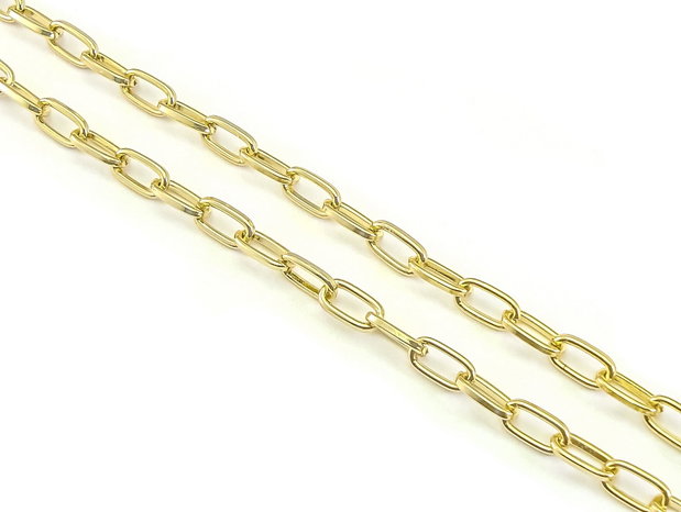 Lant otel, finisaj auriu , zale 9x5 mm (cod 16-16)