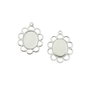 Baza cabochon placata cu argint, 19x15 mm, platou 10x8 mm (cod 3-62)