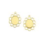 Baza cabochon placata cu aur, 19x15 mm, platou 10x8 mm (cod 3-63)