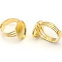 Baza inel reglabila, placata cu aur, platou 18x13 mm (cod 3-67)