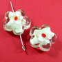 3311 - 2 buc Margele sticla lampwork floare 22mm