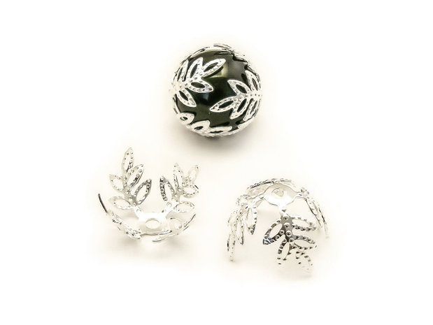Capacele placate cu argint, 15x10 mm (cod 8-83)