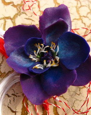 Anemona Violet Inchis - Martisor - Pandantiv