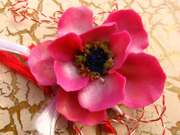 Anemona Roz- Martisor - Pandantiv