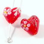 3313 - 2 buc Margele sticla lampwork inima 15mm