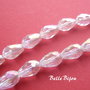 Picaturi fatetate din sticla crystal clear cu efect AB aprox 16x10 mm