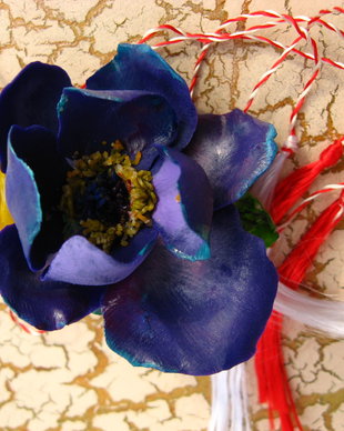 Anemona Violet Inchis - Martisor - Brosa