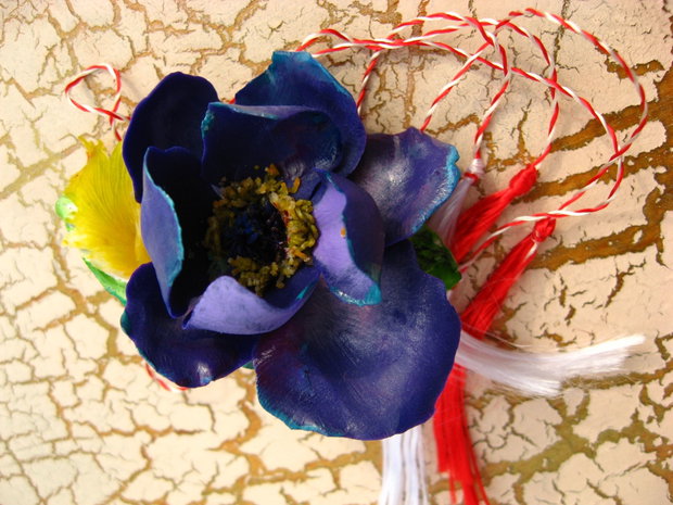 Anemona Violet Inchis - Martisor - Brosa