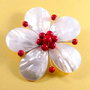 3315 - Pandantiv brosa floare sidef coral 75mm