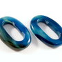 3323 - 2 buc Inele ovale agate albastru 33x23x6mm