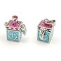 Pandantiv tip locket cutiuta, finisaj argintiu, emailat, 12x14 mm (cod 11-211)