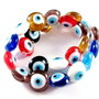 3336 - 24buc Margele sticla evil eye 16x16x9mm