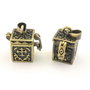 Pandantiv tip locket cutiuta, finisaj bronz, 12x15 mm (cod 11-213)