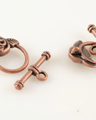 P783 Incuietoare toggle trandafir cupru antichizat 19x24mm