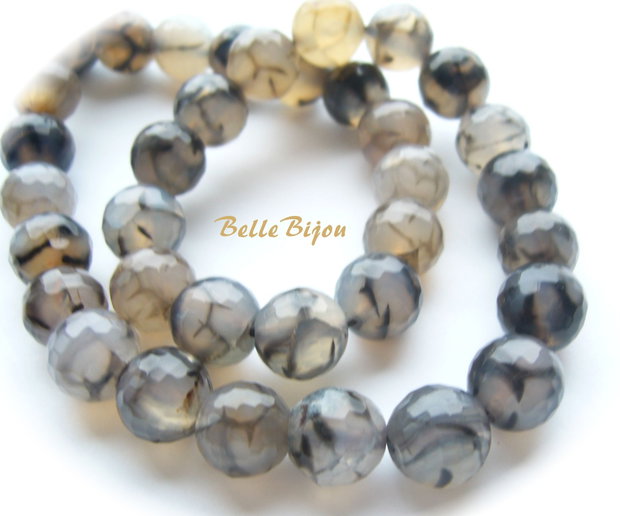 Agate dragon veins fatetate 8 mm