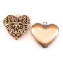 Pandantiv tip locket inima, finisaj cupru antichizat, 26x25 mm (cod 11-219)