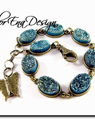 F0986 - Druzy butterfly - bratara REZERVAT A.V.