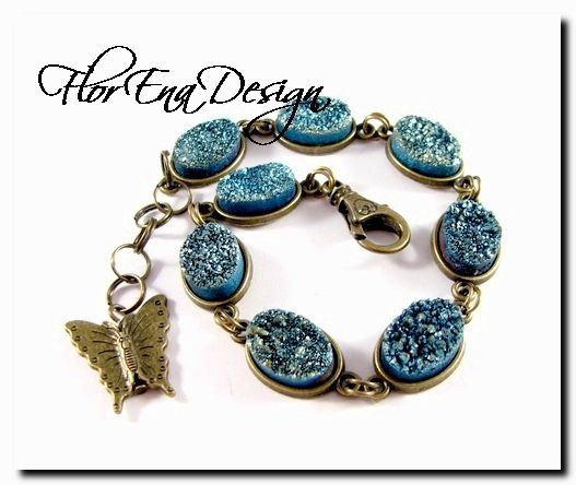 F0986 - Druzy butterfly - bratara REZERVAT A.V.