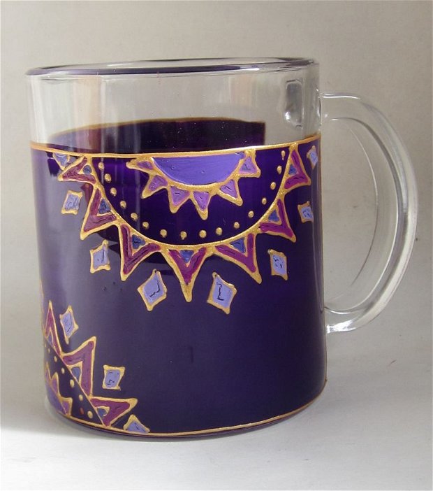 Cana pentru ceai - Violet mandala