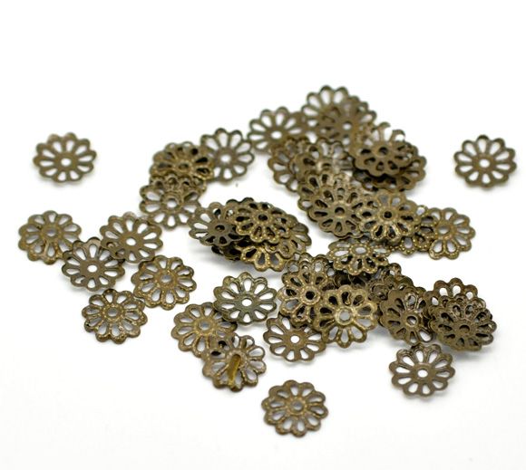 10b capace filigranate ,finisaj bronz 8mm (BZ0051)