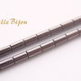 (10 b) Hematit electro - placat maron ciocolata lucios tubulet aprox 2.5x4 mm