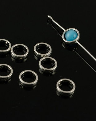 E822 Conector cerc argintiu antic 8mm