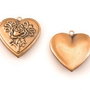 Pandantiv tip locket inima, finisaj cupru antichizat, 29x29 mm (cod 11-220)