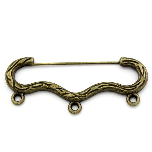 1b Baza brosa ,finisaj bronz, 3bucle , 46x20mm (BZ0015)