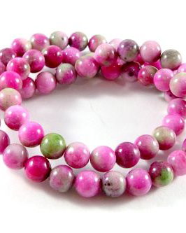 3423 - 20buc Jad multicolor verde roz fucsia 6,2-6,5mm