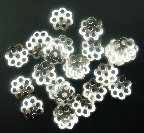 10b Capace filigranate placate argint 8mm (SP0088)