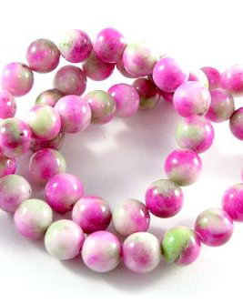 3424 - (10buc) Jad vopsit verde roz fucsia 8.5mm